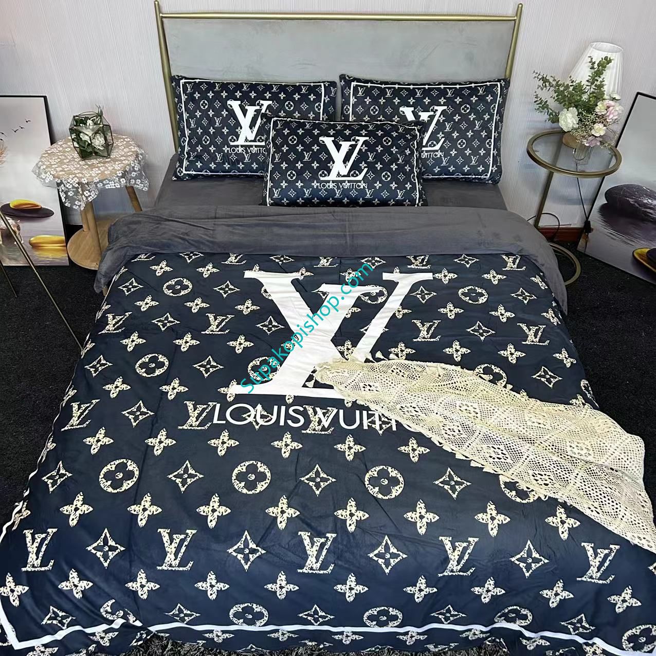 ヴィトン 布団カバー４点セット オシャレ LV 寝具カバーセット モノグラム