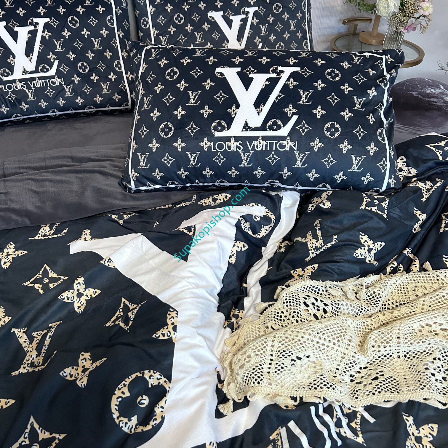 ヴィトン 布団カバー４点セット オシャレ LV 寝具カバーセット モノグラム