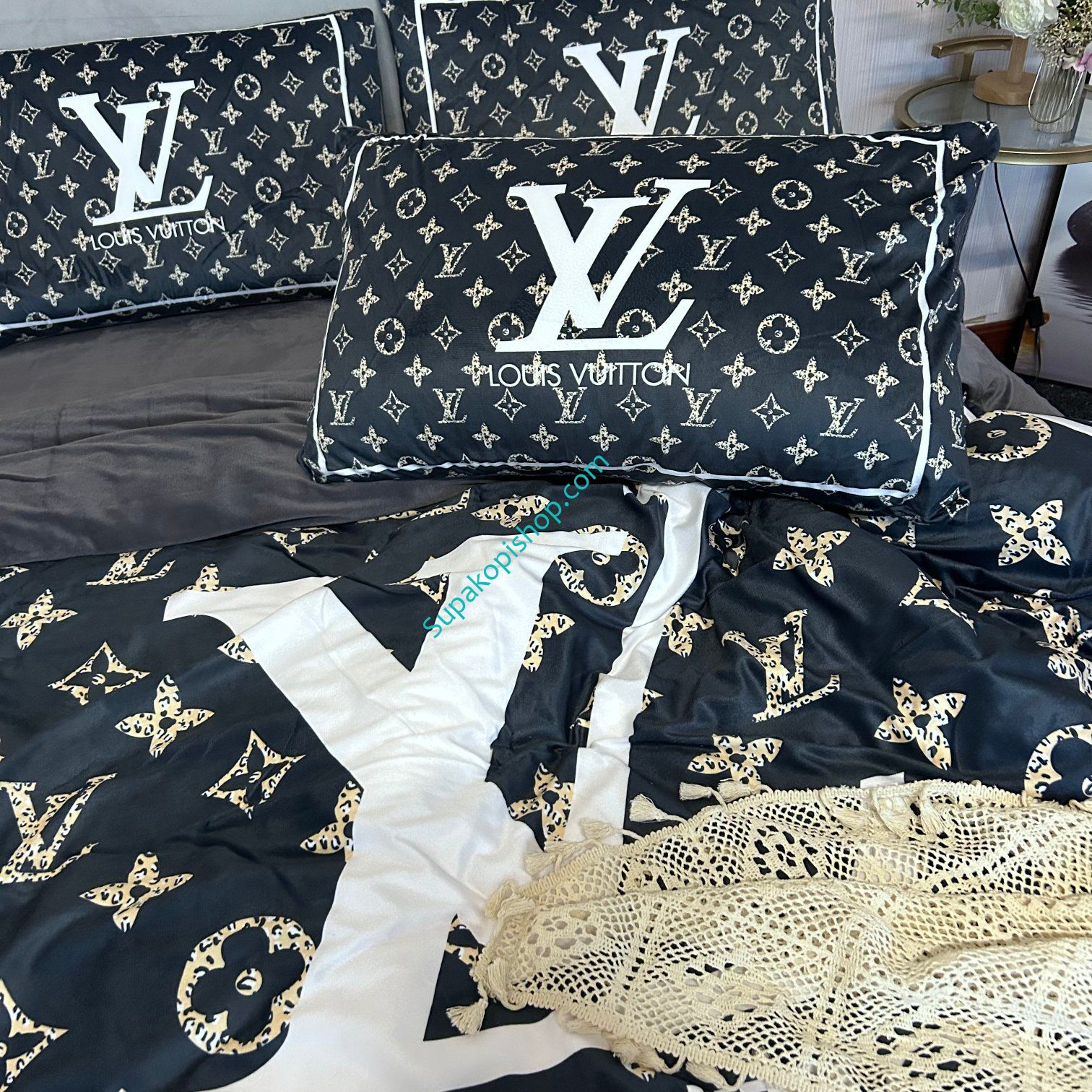 ヴィトン 布団カバー４点セット オシャレ LV 寝具カバーセット モノグラム