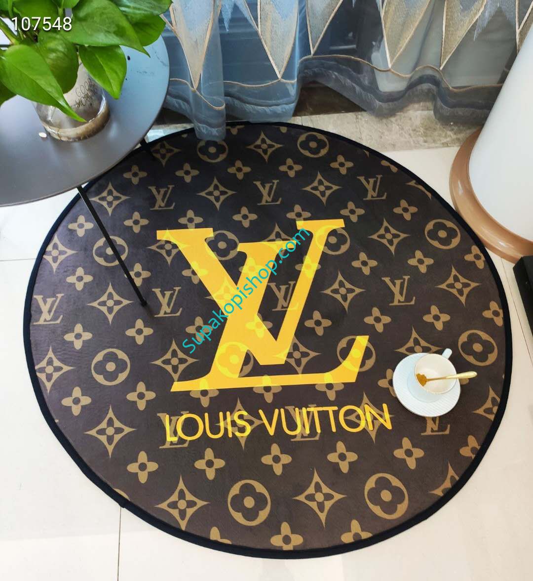 ルイヴィトン カーペット 円形 オシャレ Supreme LV 玄関マット ラグカーペット グッチ エルメス お風呂マット