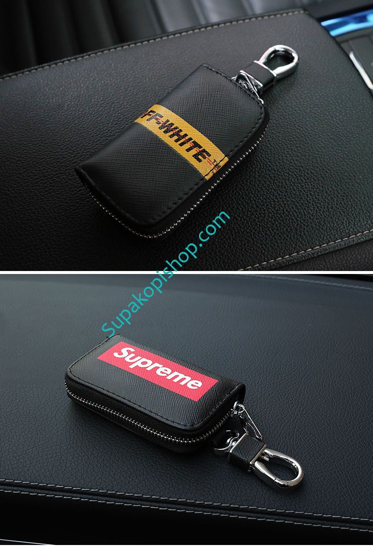 シュプリーム スマートキーケース Supreme 車キーケース ファスナー フェンディ キーホルダー レザー