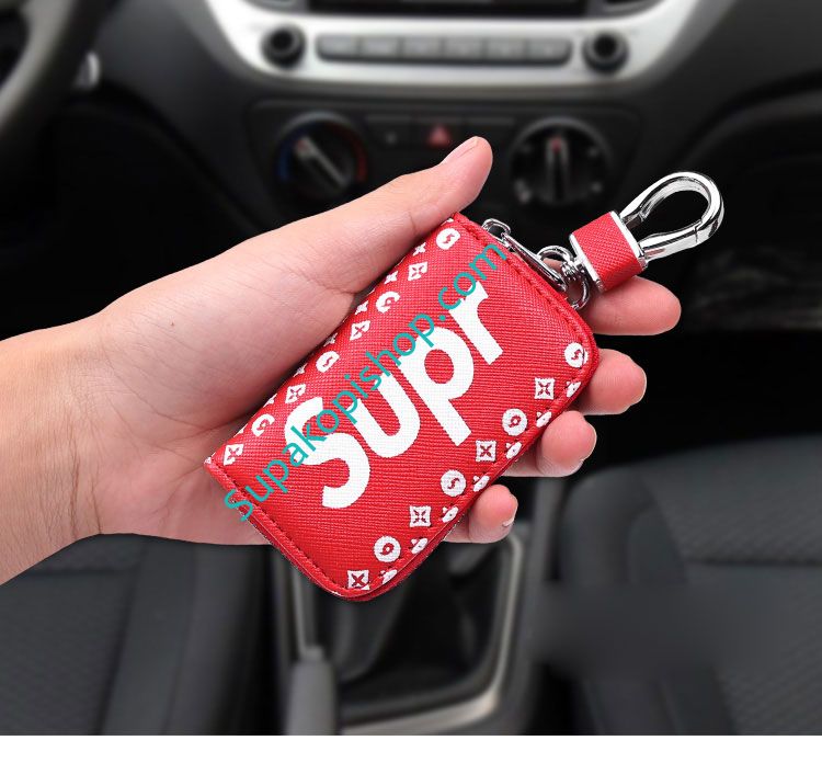 シュプリーム スマートキーケース Supreme 車キーケース ファスナー フェンディ キーホルダー レザー