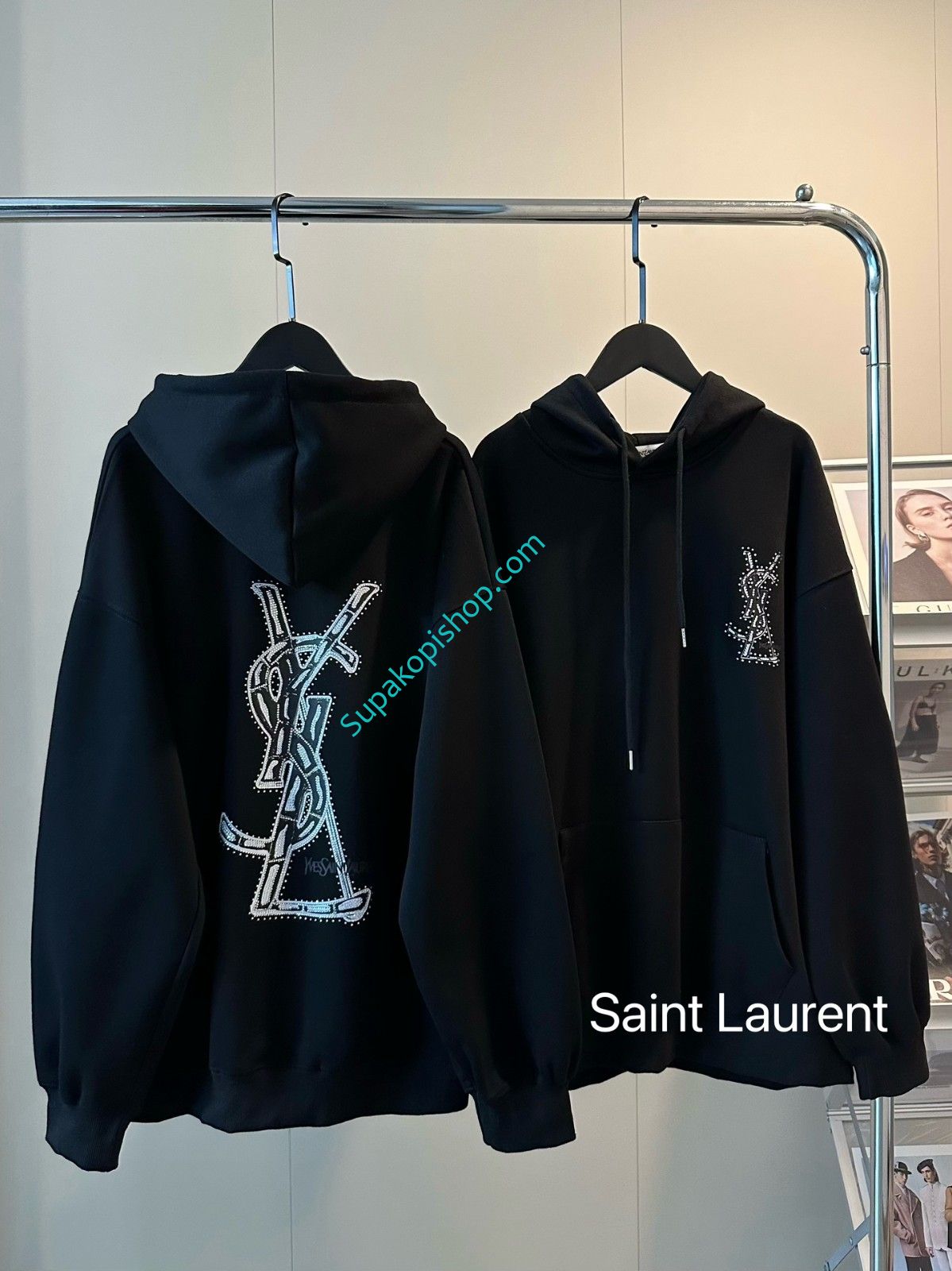 YSL フード付きスウェットシャツ ふわふわ A28437