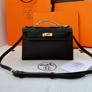 エルメス Kelly pochette ショルダーバッグ チェーン付き A28461