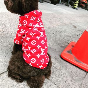 Supreme x LVコラボ 犬ペット服 ドッグウェア ルイヴィトン犬服 パーカー