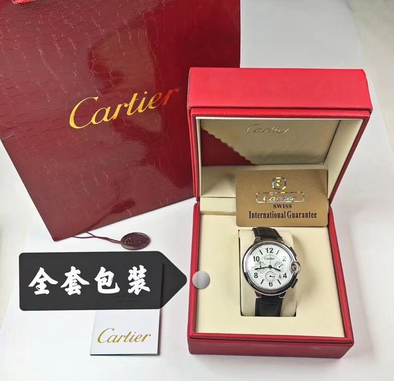 CARTIER 時計 青いポインター メンズコレクション 箱付き 人気