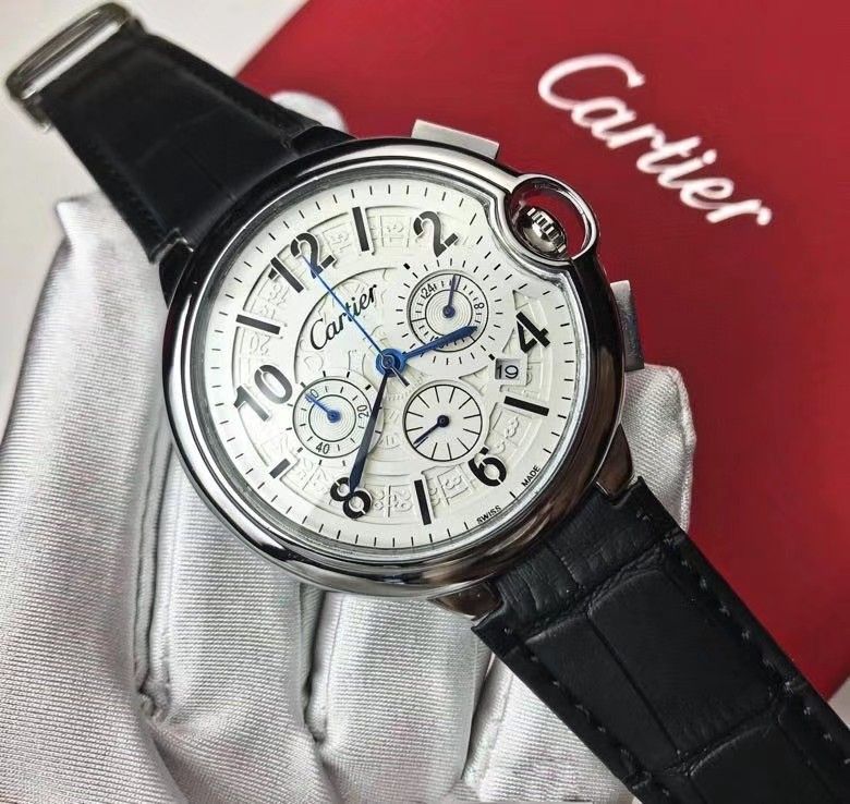 CARTIER 時計 青いポインター メンズコレクション 箱付き 人気