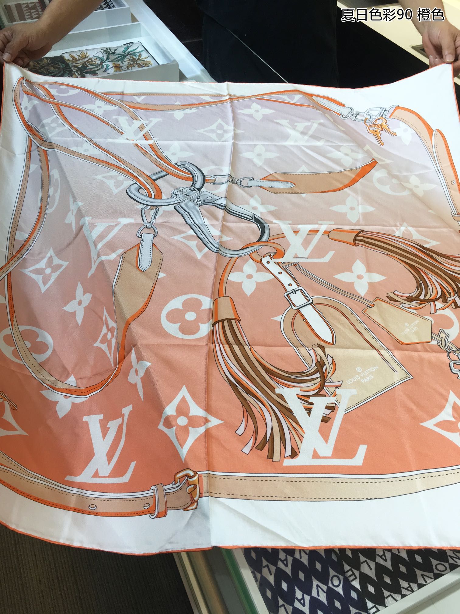 ルイヴィトン LV Monogram Gradient スカーフ シルク レディース A29729