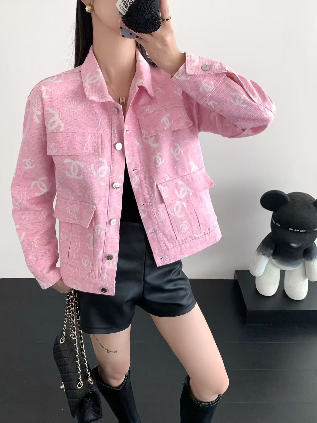 シャネル ジャケット レディース ピンク 可愛い A29764