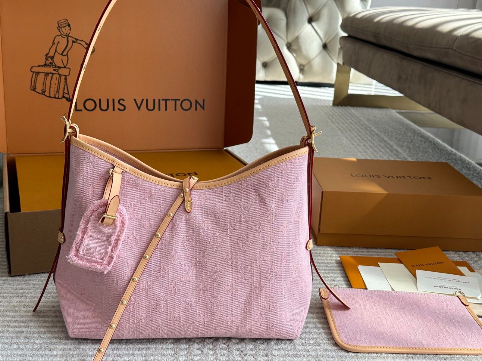 ルイヴィトン carryall トートバッグ デニム 経典 高品質 A30065