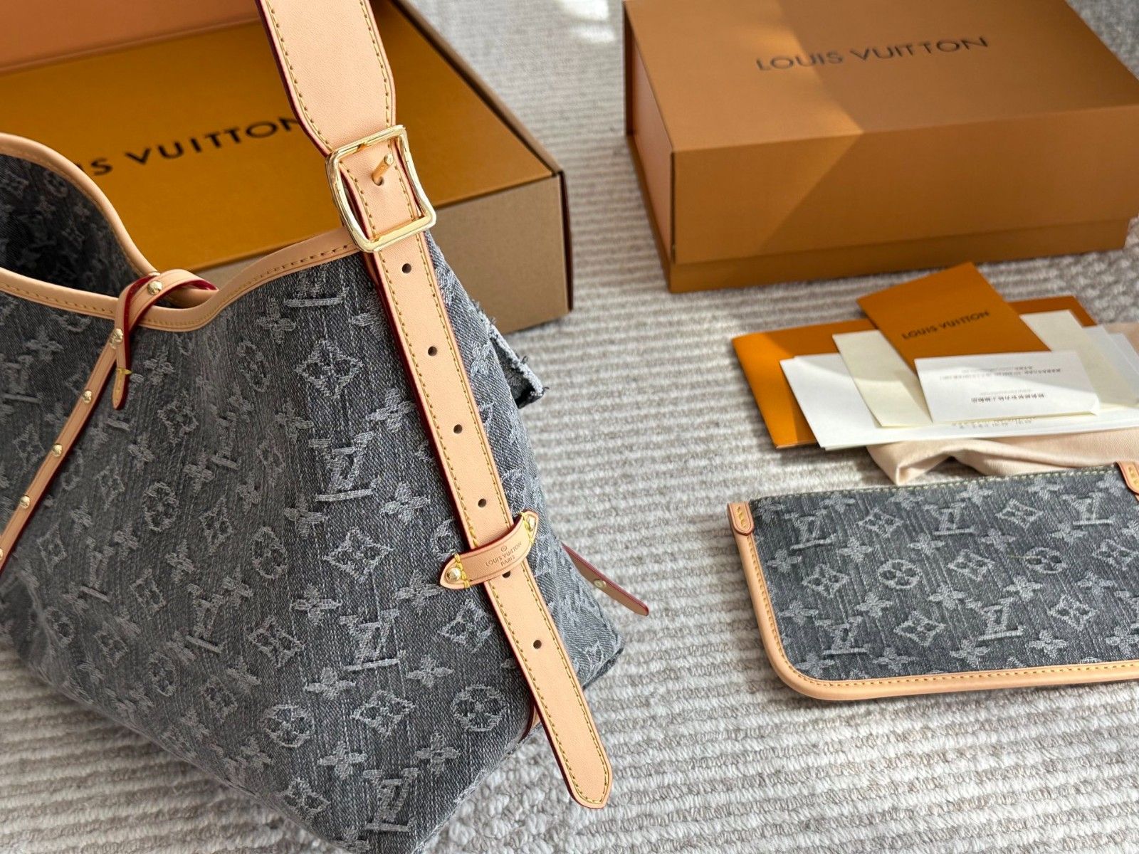ルイヴィトン carryall トートバッグ デニム 経典 高品質 A30065