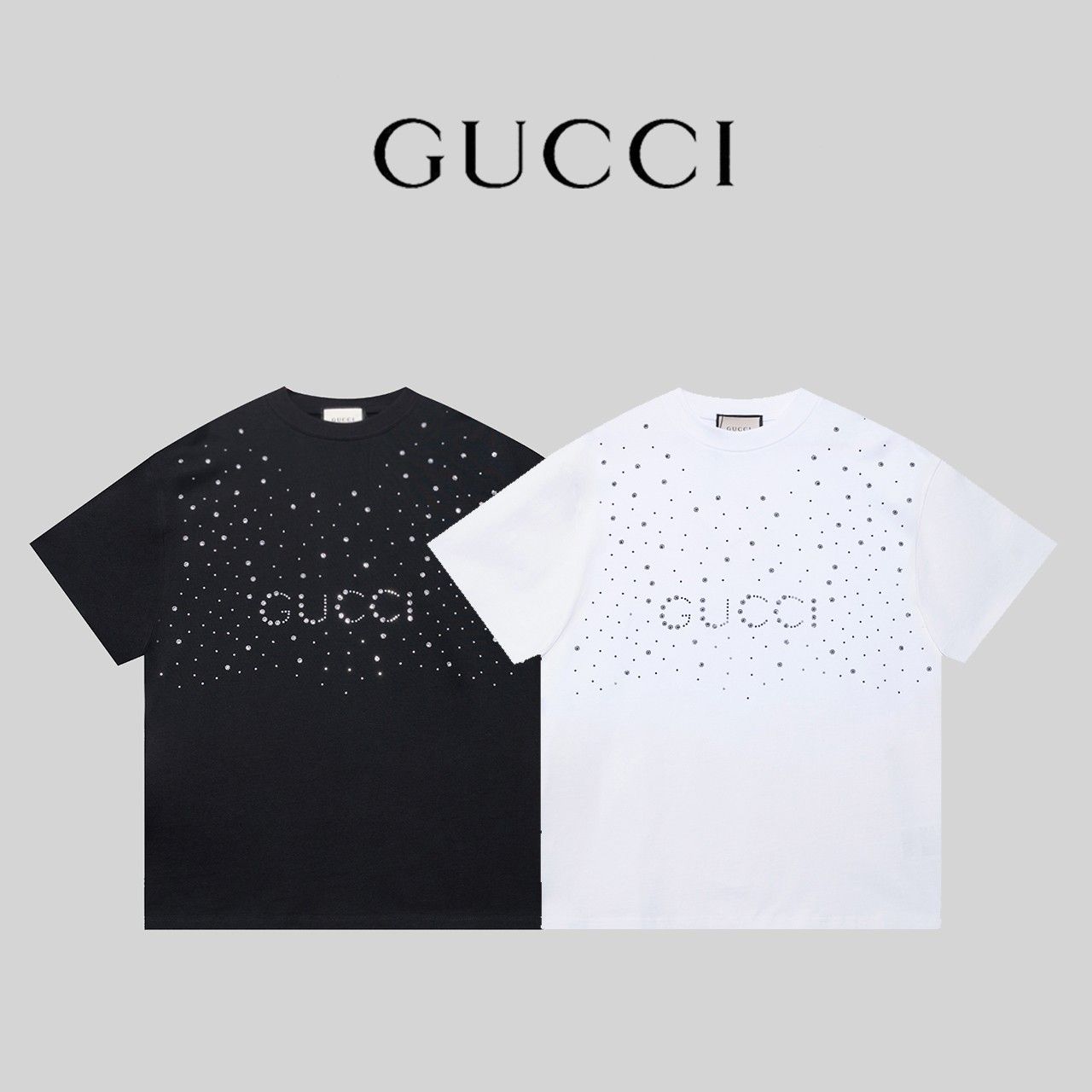 グッチ ダイヤモンド半袖Tシャツ 春夏スノーフレークレターズホット A30123