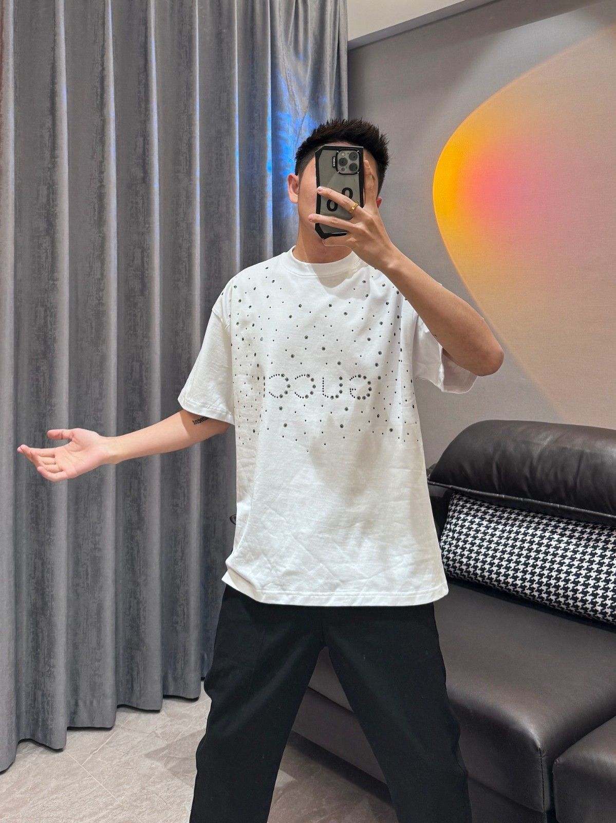 グッチ ダイヤモンド半袖Tシャツ 春夏スノーフレークレターズホット A30123
