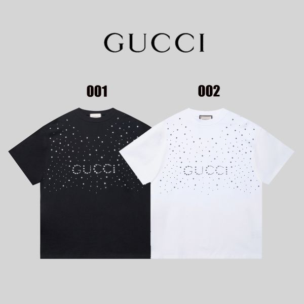 グッチ ダイヤモンド半袖Tシャツ 春夏スノーフレークレターズホット A30123