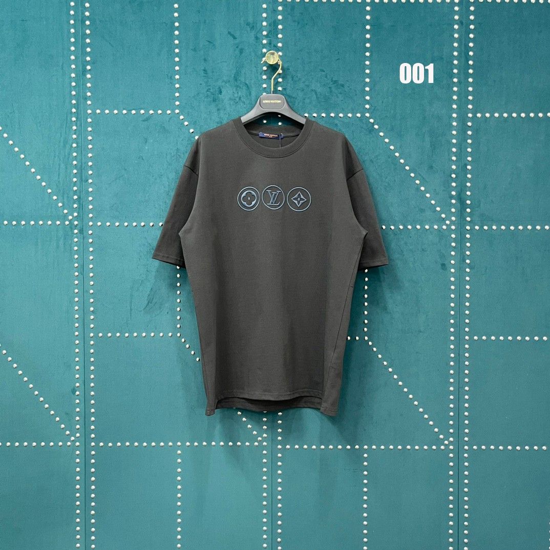 ルイヴィトン 刺繍半袖Tシャツ カップル 高品質 A30169