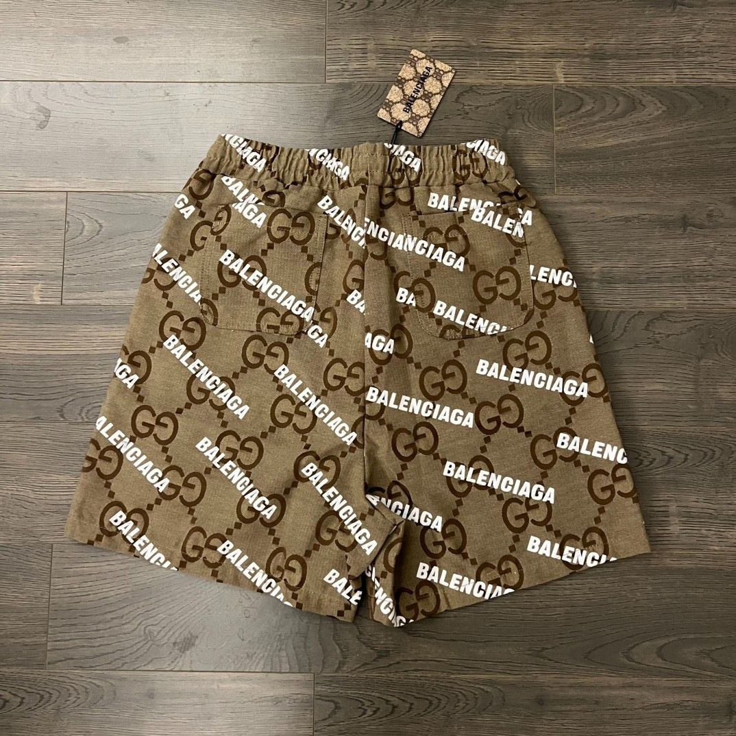 GUCCI x BALENCIAGA ハーフパンツ 総柄 カップル A30303