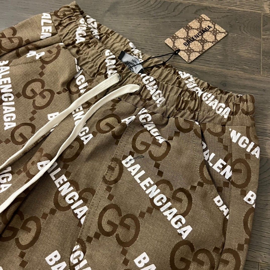 GUCCI x BALENCIAGA ハーフパンツ 総柄 カップル A30303