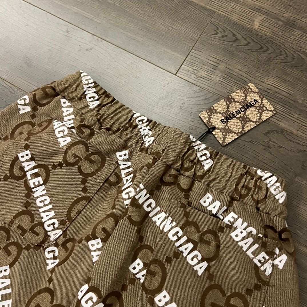 GUCCI x BALENCIAGA ハーフパンツ 総柄 カップル A30303