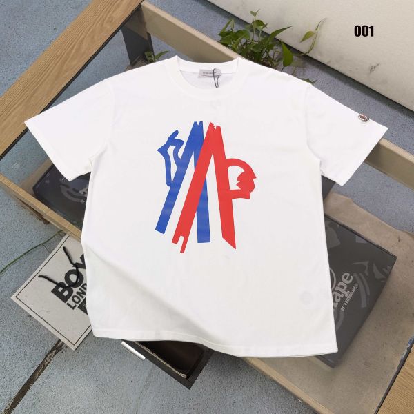 モンクレール 半袖Tシャツ ロゴプリント カジュアル カップル ルーズ A30302