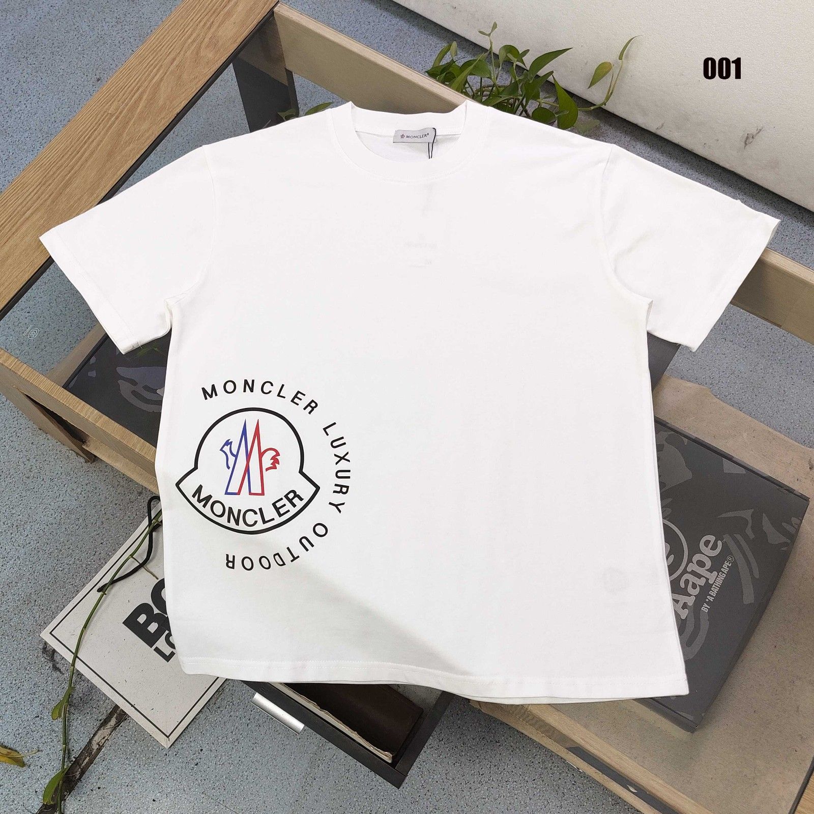 モンクレール 半袖Tシャツ ロゴプリント カジュアル カップル ルーズ A30298
