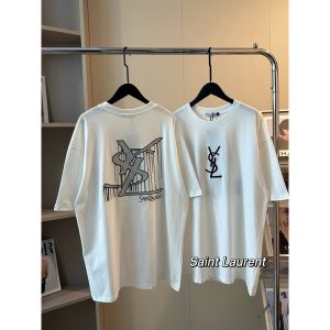イヴ・サンローラン 半袖Tシャツ 刺繍が施された A30295