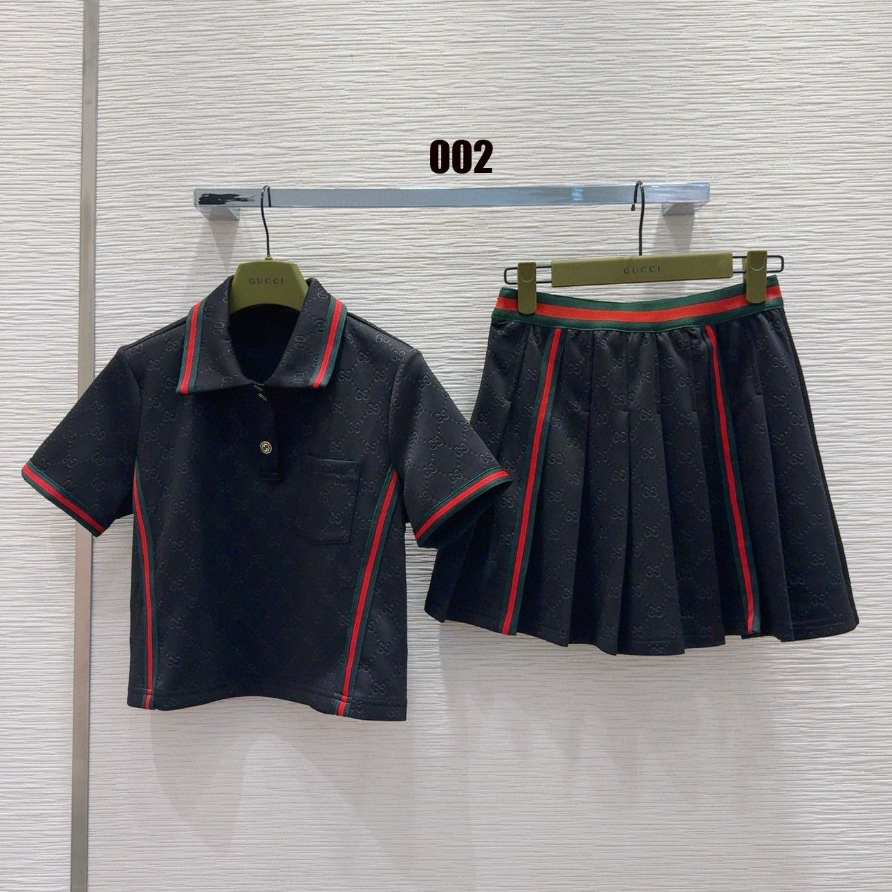 グッチ ラペル半袖トップス スカートセット 可愛い A30315