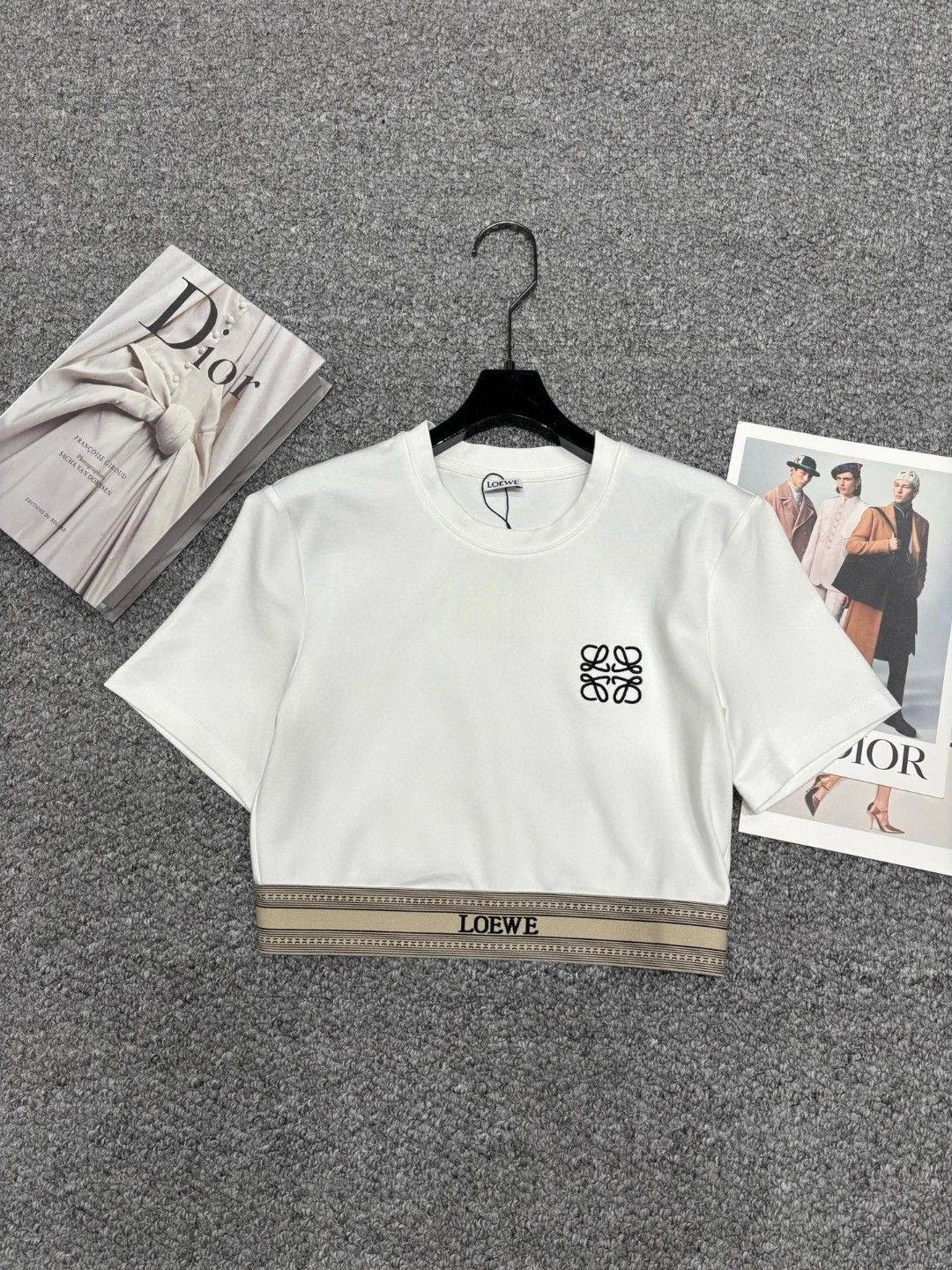 ロエベ Tシャツ+スカートセット ロゴ刺繍 リボンウエストバンド A30324