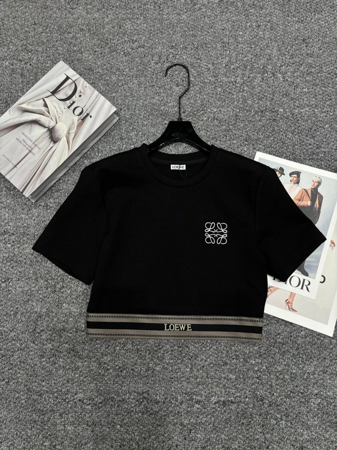 ロエベ Tシャツ+スカートセット ロゴ刺繍 リボンウエストバンド A30324