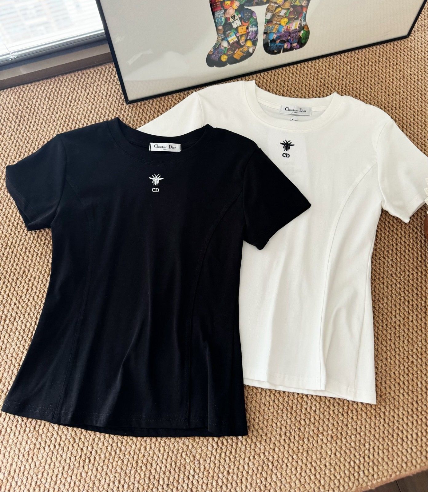 ディオール 半袖Tシャツ ハチミツ 刺繍 可愛い A30329