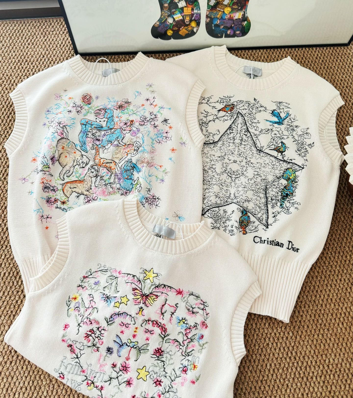 ディオール ニットベスト 刺繍 オシャレ A30327