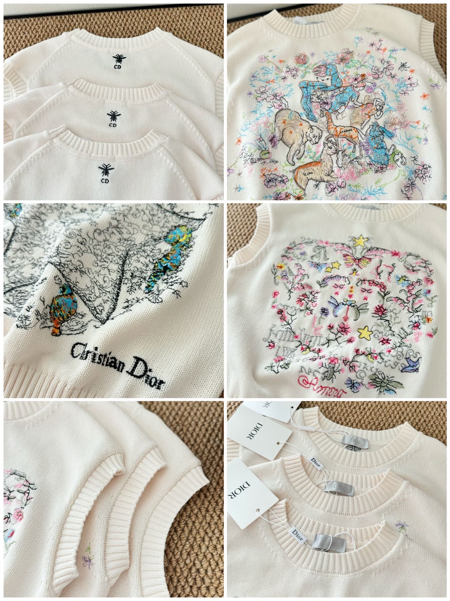 ディオール ニットベスト 刺繍 オシャレ A30327