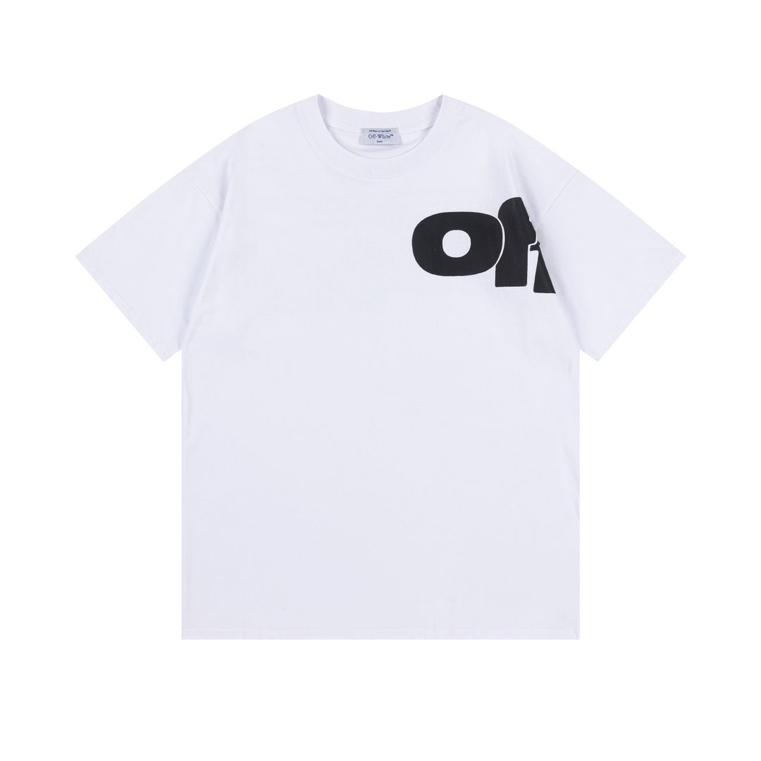 オフホワイト 半袖Tシャツ 新作 ルーズ ファション A30342
