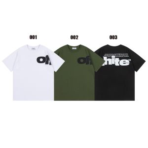 オフホワイト 半袖Tシャツ 新作 ルーズ ファション A30342