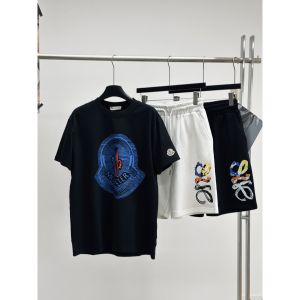 モンクレール ブルー ロゴ Tシャツ 男女兼用 カジュアル A30356