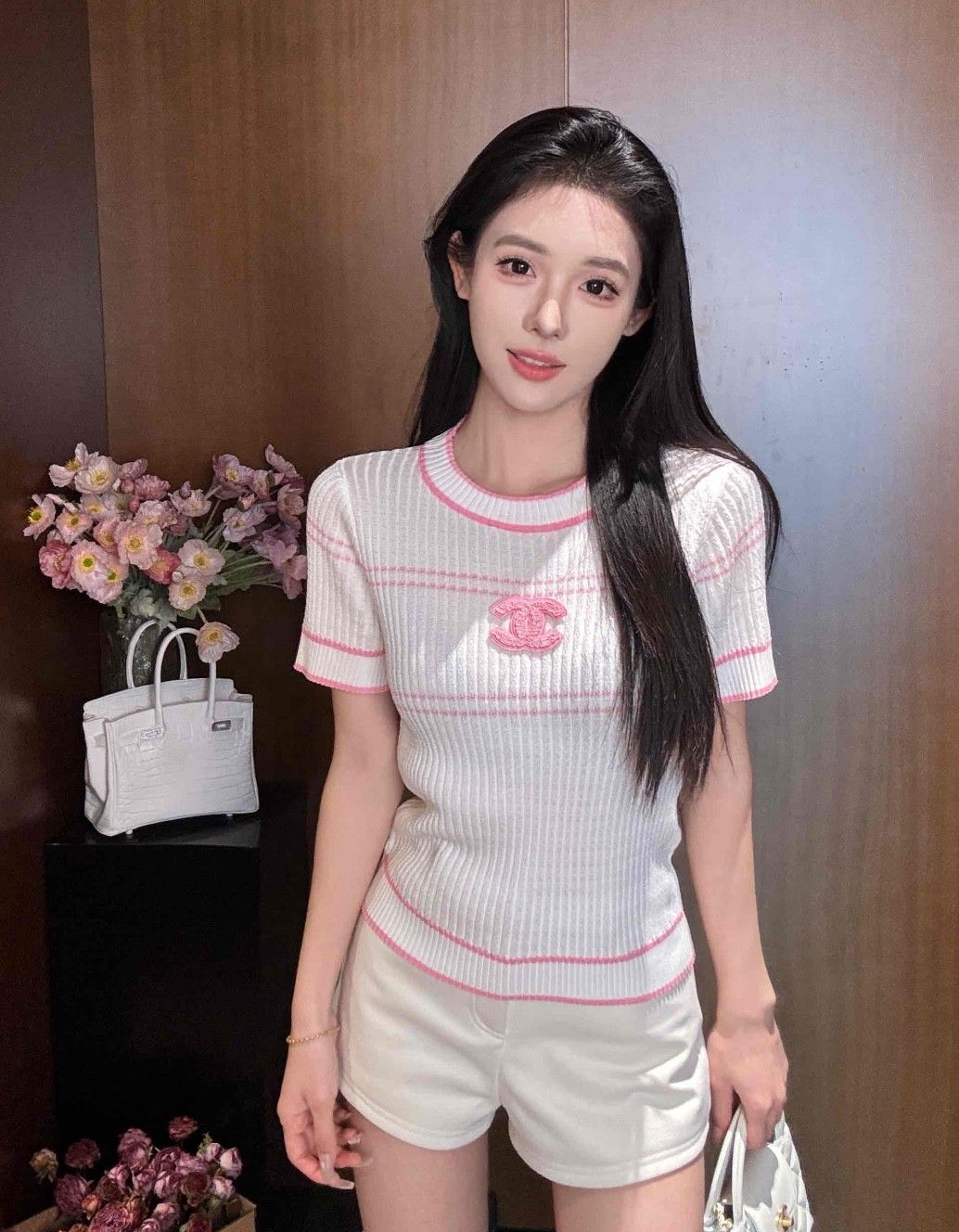 シャネル ニット半袖Tシャツ クラシック 高級 A30372