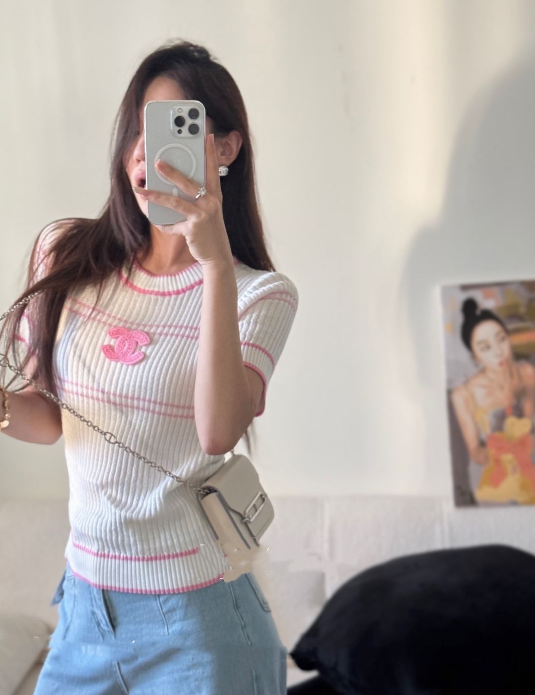 シャネル ニット半袖Tシャツ クラシック 高級 A30372