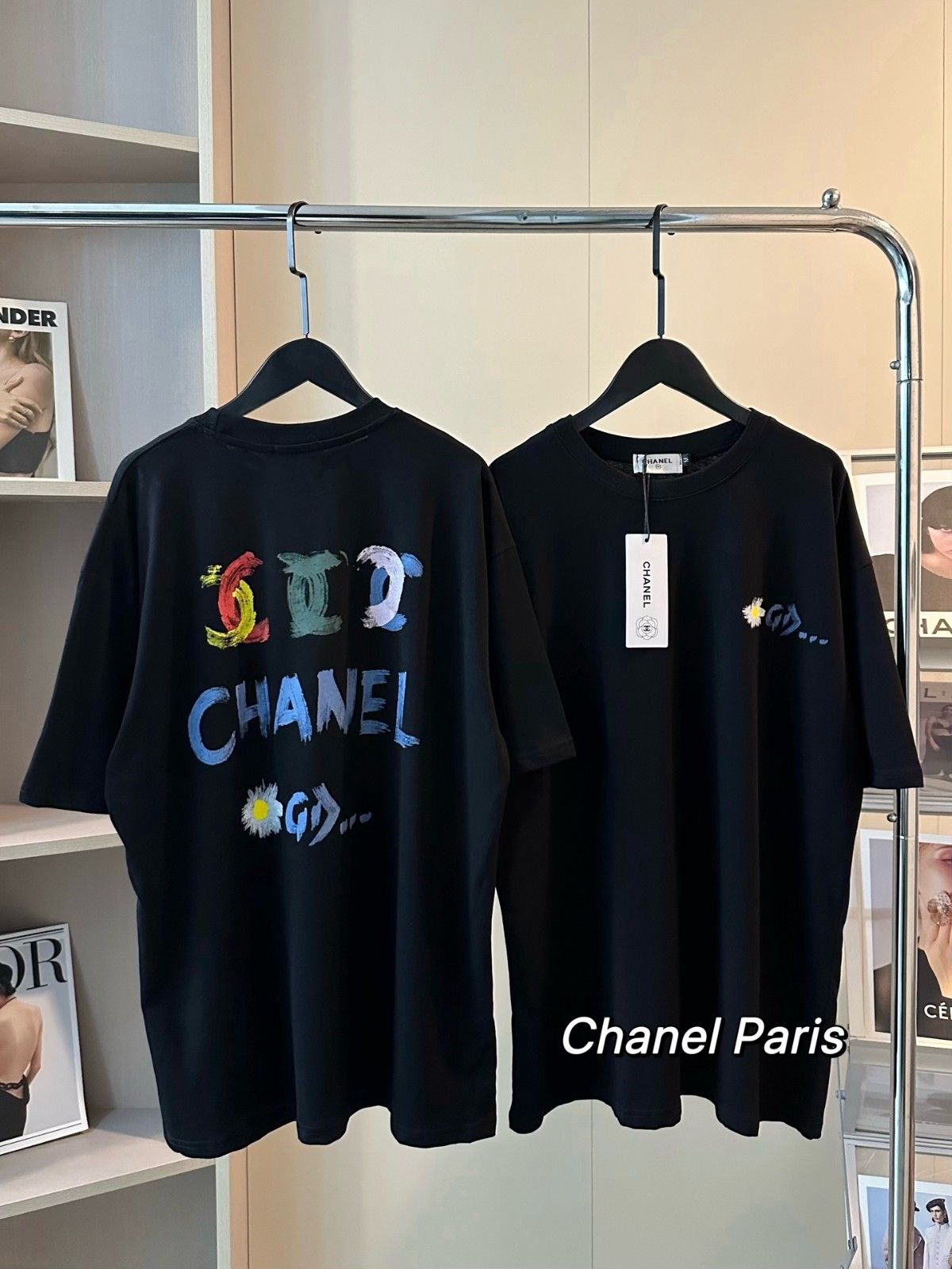シャネル GD 半袖Tシャツ グラフィティ デイジー オシャレ A30389