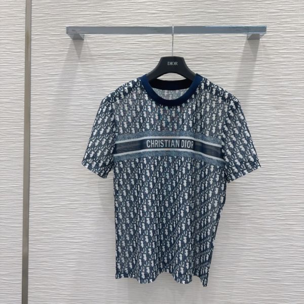ディオール 半袖tシャツ メッシュボトムシャツ プリント 高級感 A30395