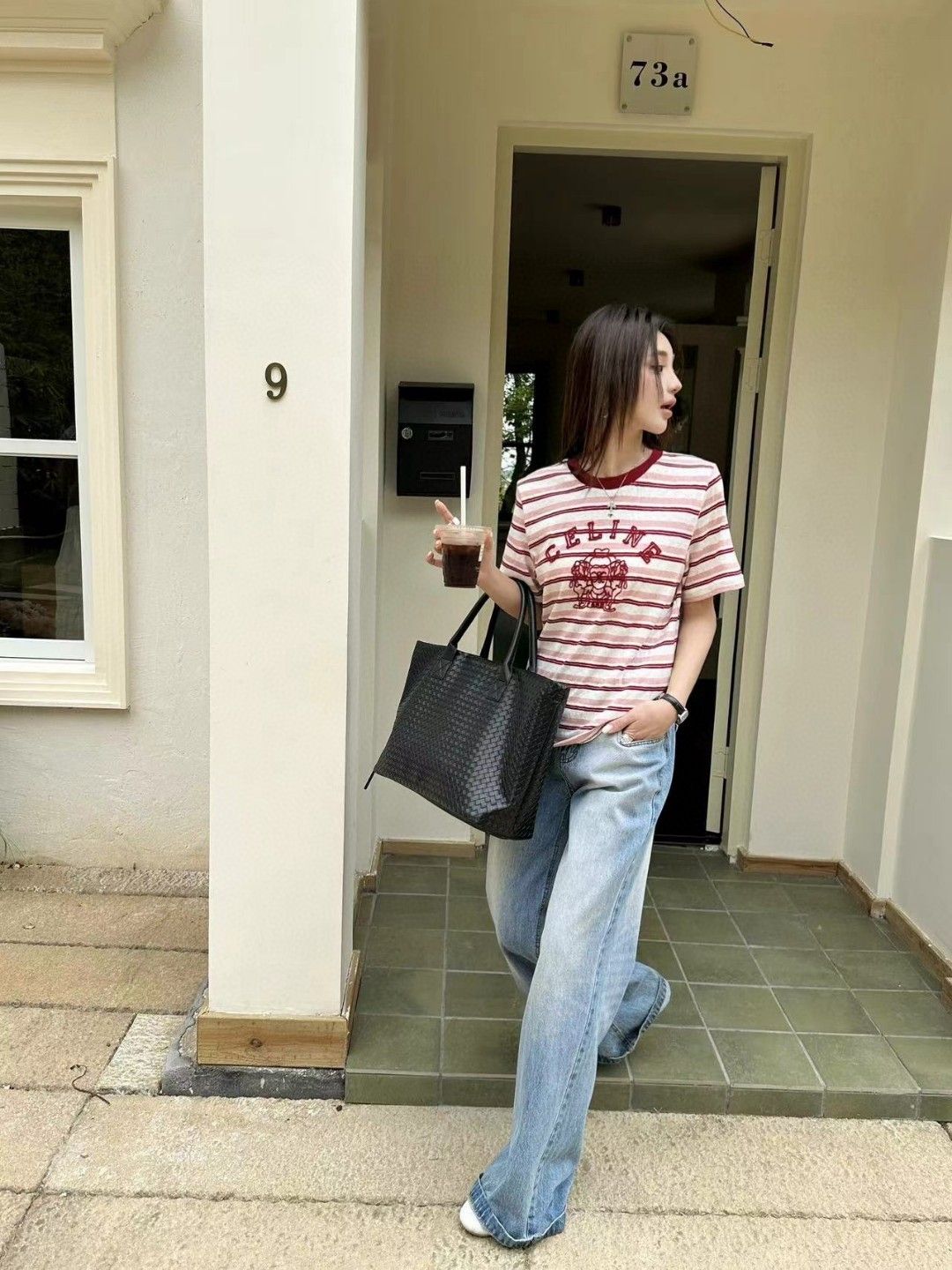 セリーヌ 半袖Tシャツ 刺繍 レディース 可愛い A30409