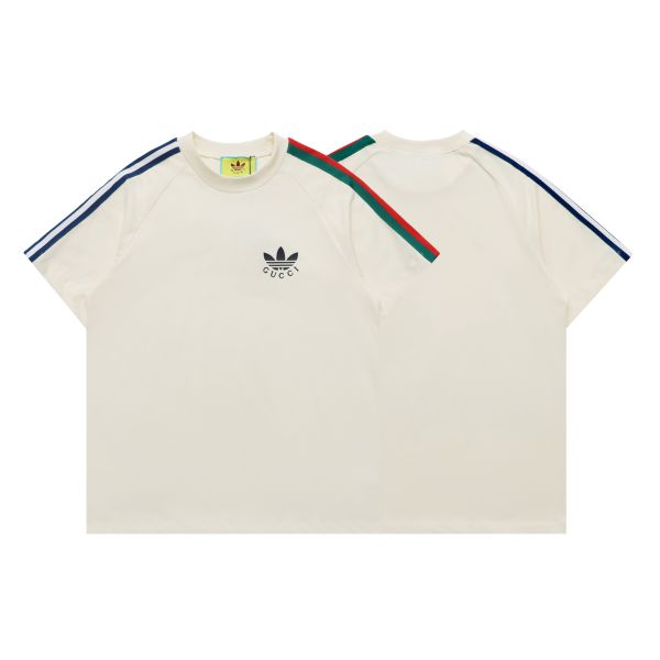グッチ アディダスコラボ 半袖Tシャツ カジュアル 男女向け A30420