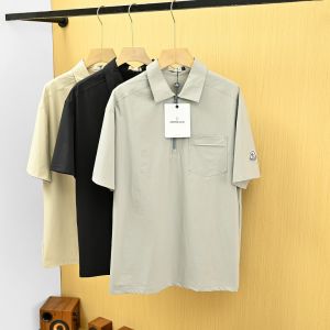 モンクレール 半袖 ハーフジッパーラペルシャツ 夏 メンズ カジュアル A30419