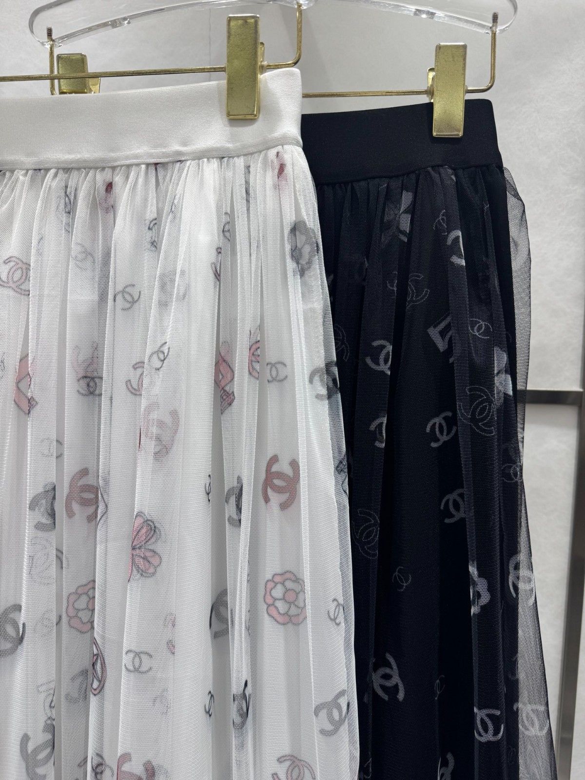 シャネル メッシュスカート ロゴ オシャレ A30439