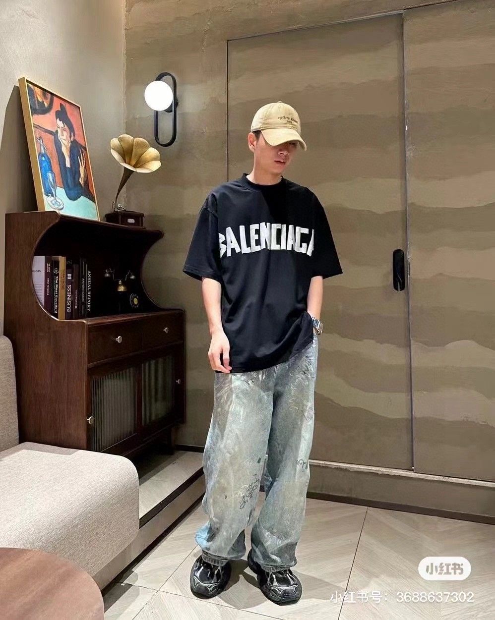バレンシアガ 半袖Tシャツ クラシック プリント 高品質 A30436