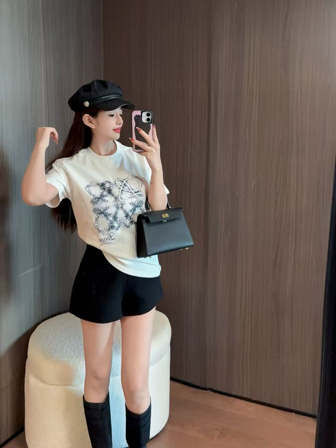 ロエベ Tシャツ 刺繍とプリント レディース コットン A30435