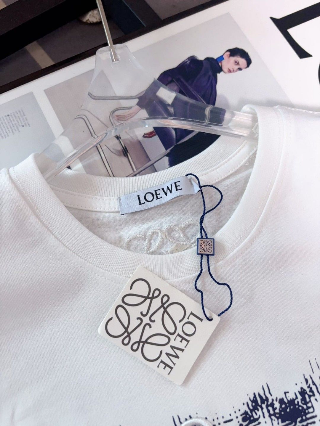 ロエベ Tシャツ 刺繍とプリント レディース コットン A30435