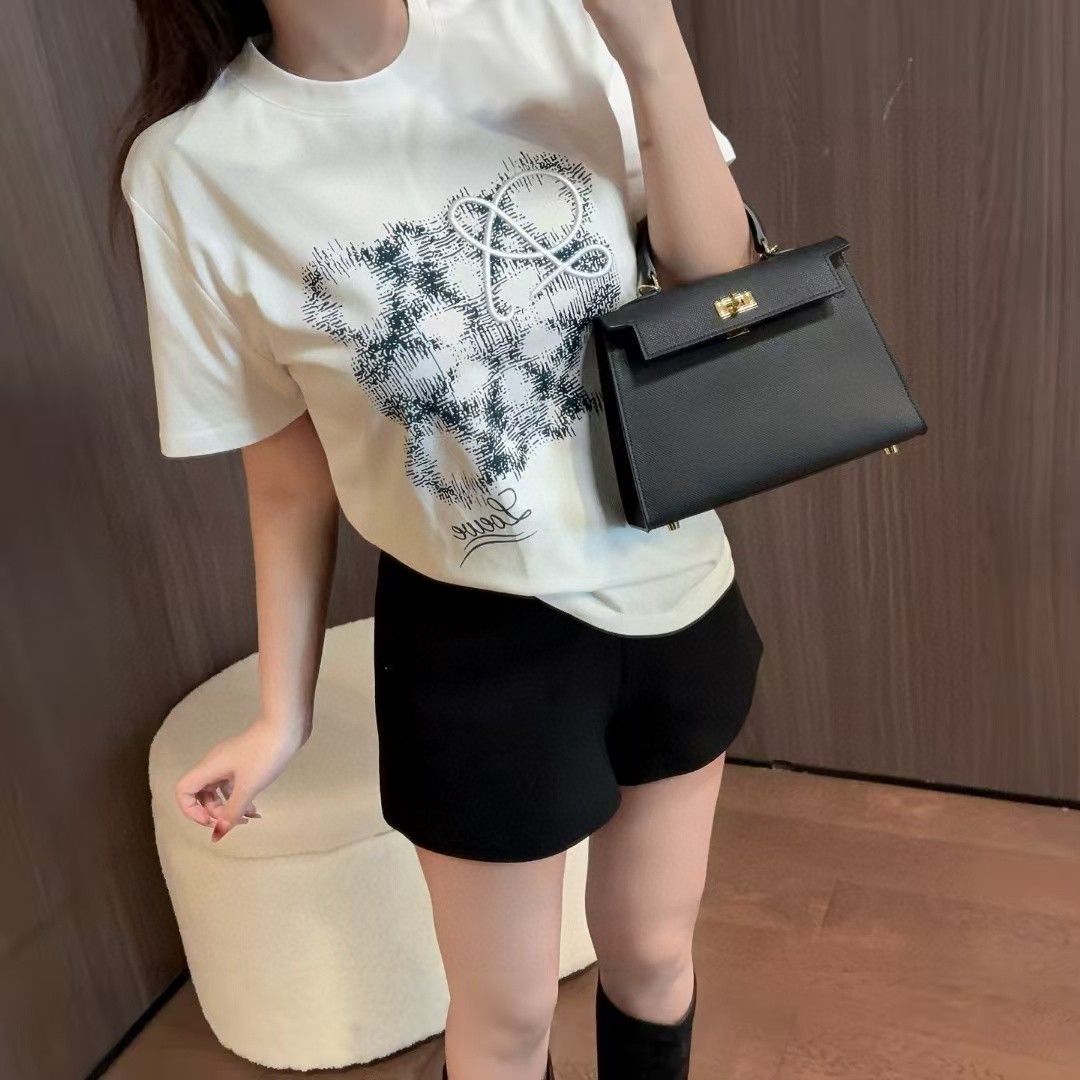 ロエベ Tシャツ 刺繍とプリント レディース コットン A30435