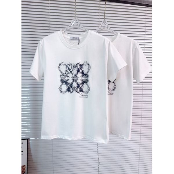 ロエベ Tシャツ 刺繍とプリント レディース コットン A30435