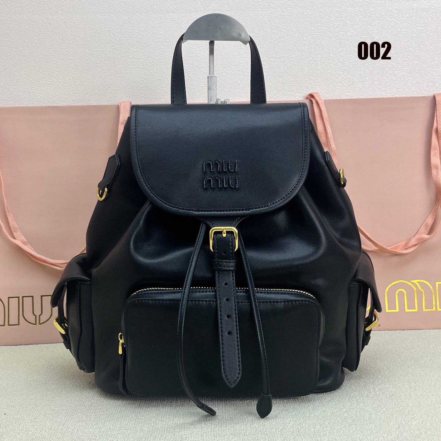 ミュウミュウ バックパック レザー マルチポケットデザイン A30455