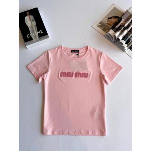 ミュウミュウ  Tシャツ 半袖 レディース向け コットン A30456