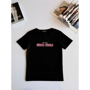 ミュウミュウ  Tシャツ 半袖 レディース向け コットン A30456